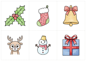 12月の壁面かざり|クリスマス・冬至の無料イラスト(塗って切って飾る)