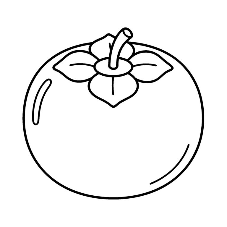 かきのイラスト（線画）｜壁面かざり用・背景透過PNG