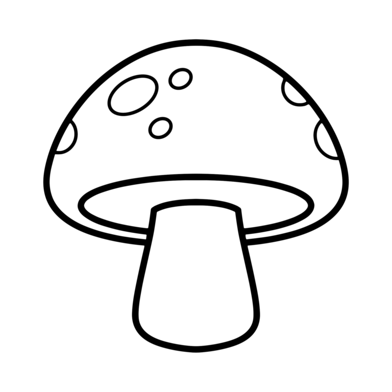 きのこのイラスト（線画）｜壁面かざり用・背景透過PNG
