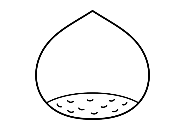 くりのイラスト（線画）｜壁面かざり用・背景透過PNG