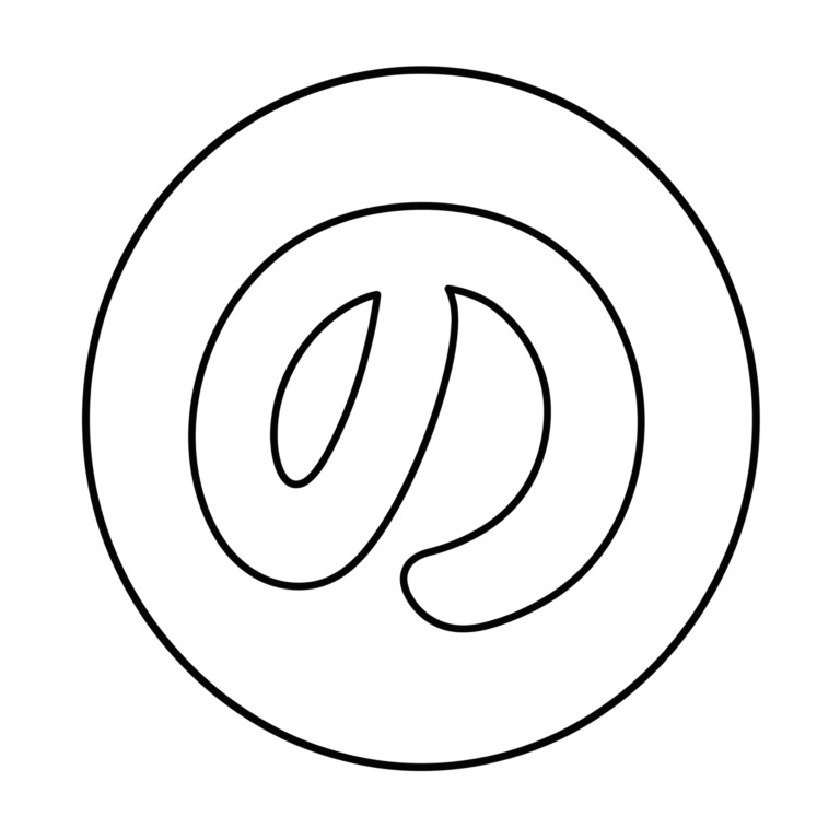 文字「の」のイラスト（線画）｜壁面かざり用・背景透過PNG