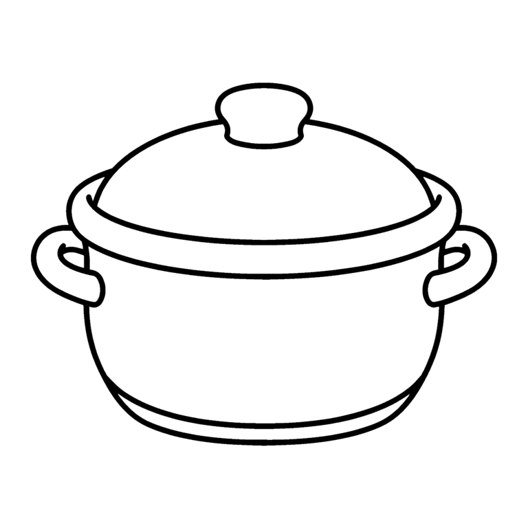 なべのイラスト（線画）｜壁面かざり用・背景透過PNG