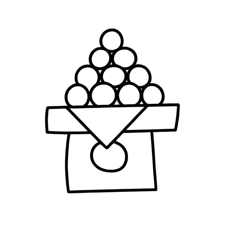 月見だんごのイラスト（線画）｜壁面かざり用・背景透過PNG