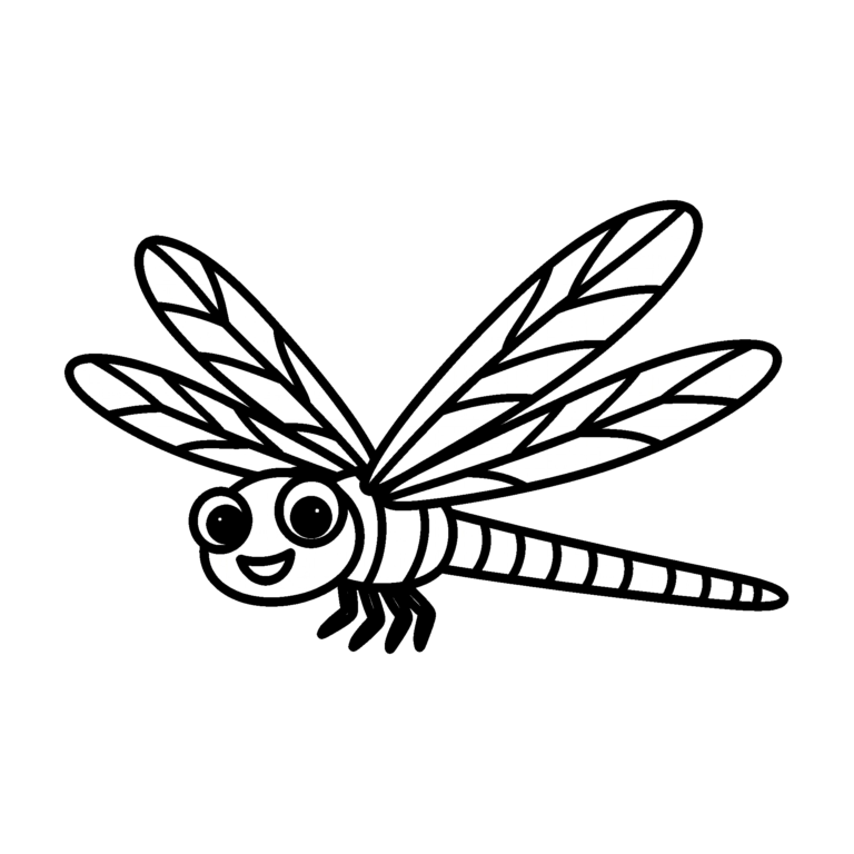 とんぼのイラスト（線画）｜壁面かざり用・背景透過PNG