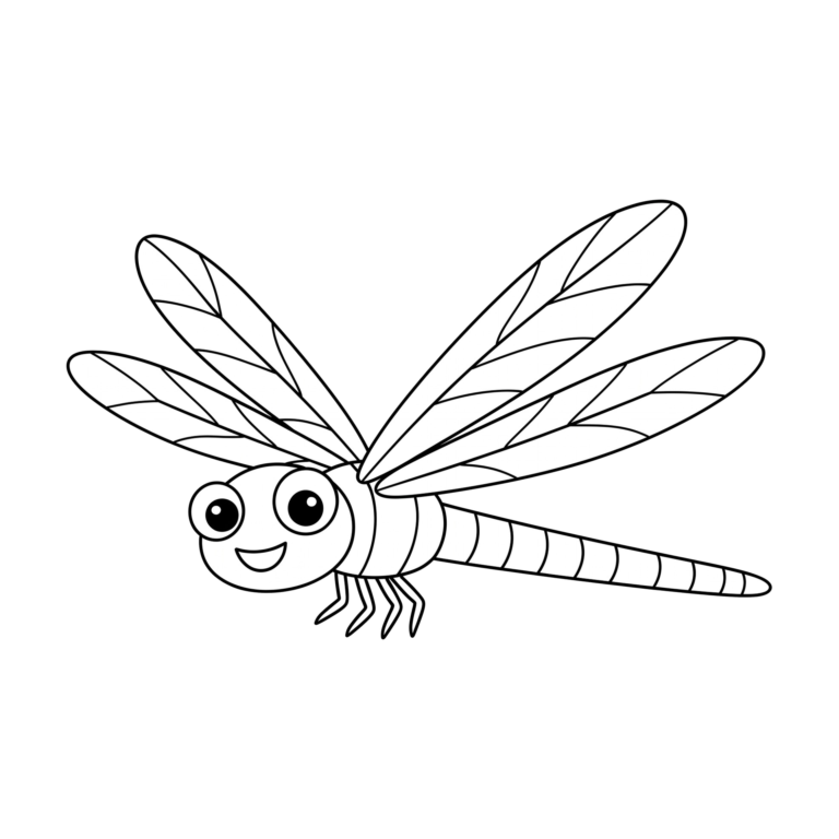 とんぼのイラスト（線画）｜壁面かざり用・背景透過PNG