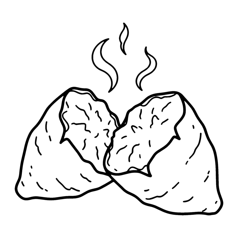 やきいものイラスト（線画）｜壁面かざり用・背景透過PNG