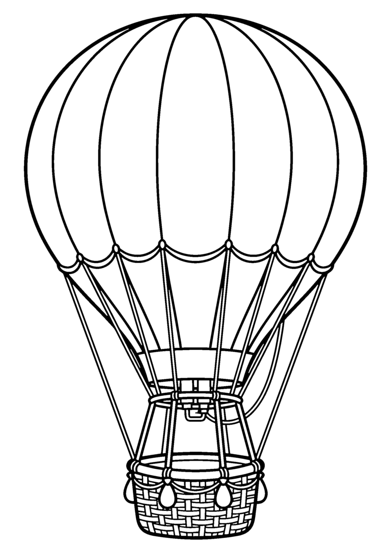 気球の塗り絵(白黒線画)