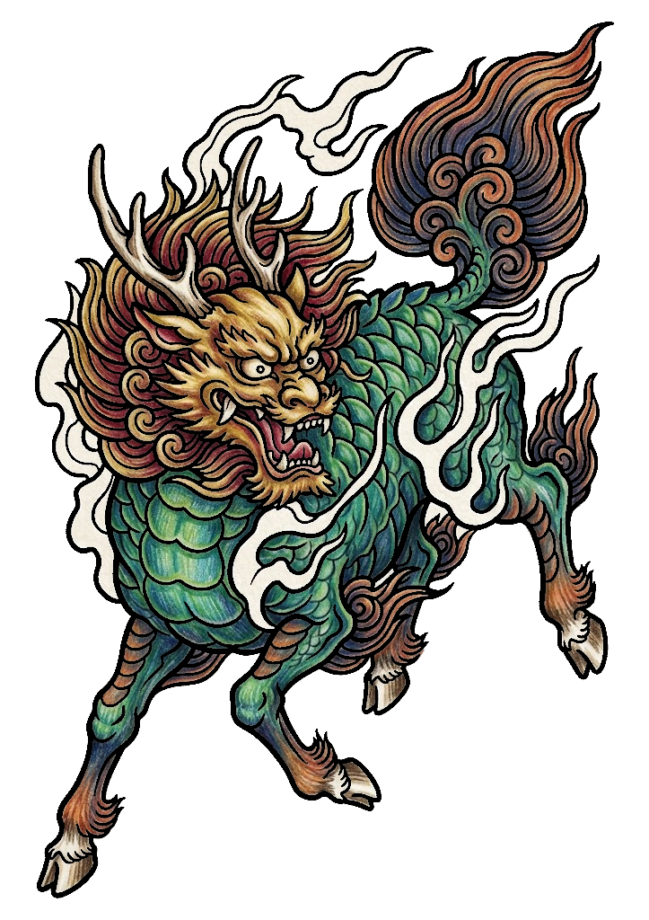 麒麟の塗り絵のカラー見本