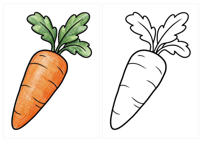 にんじんの塗り絵イラスト