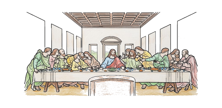 最後の晩餐の塗り絵イラスト