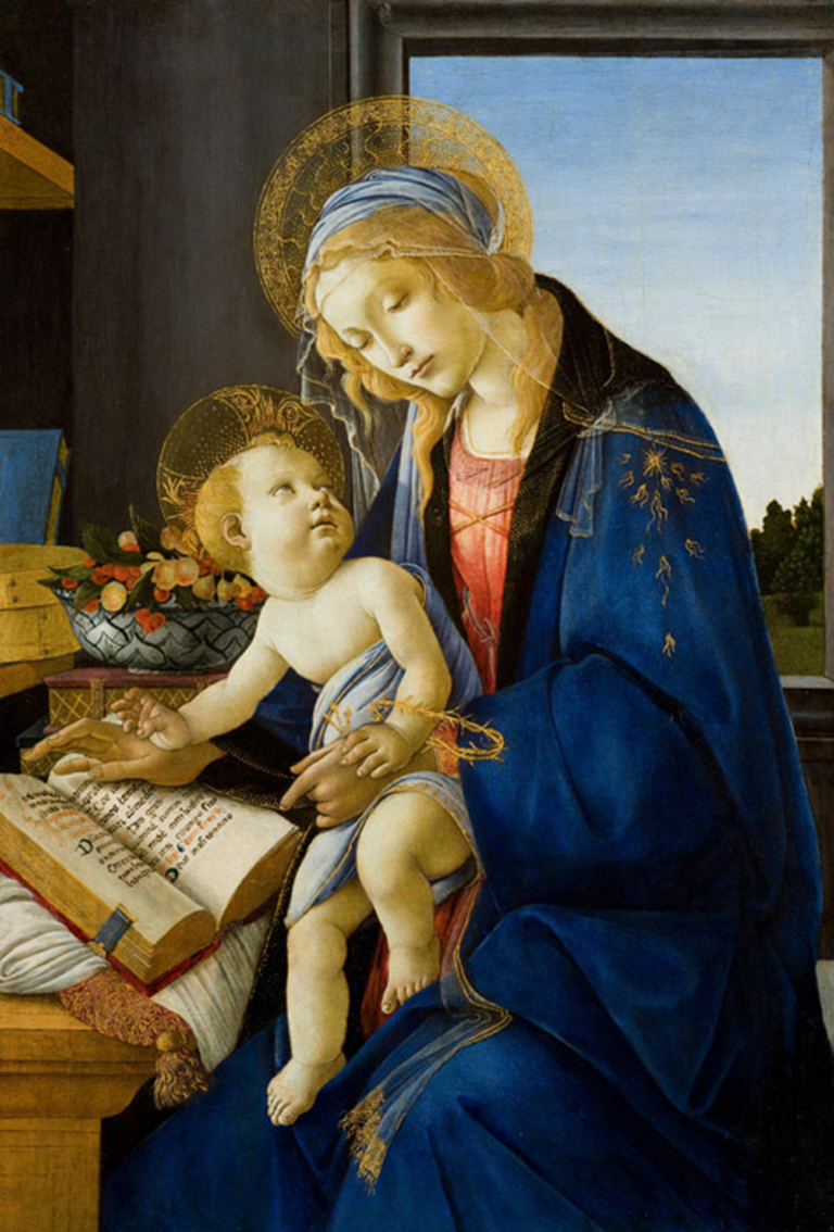 サンドロ・ボッティチェリの板絵 書物の聖母（1483年ごろ）