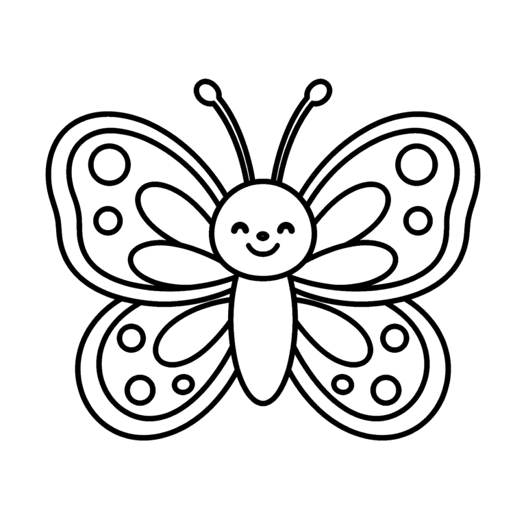 ちょうちょのイラスト（線画）｜壁面かざり用・背景透過PNG