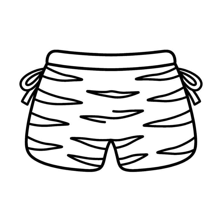 おにのパンツのイラスト（線画）｜壁面かざり用・背景透過PNG