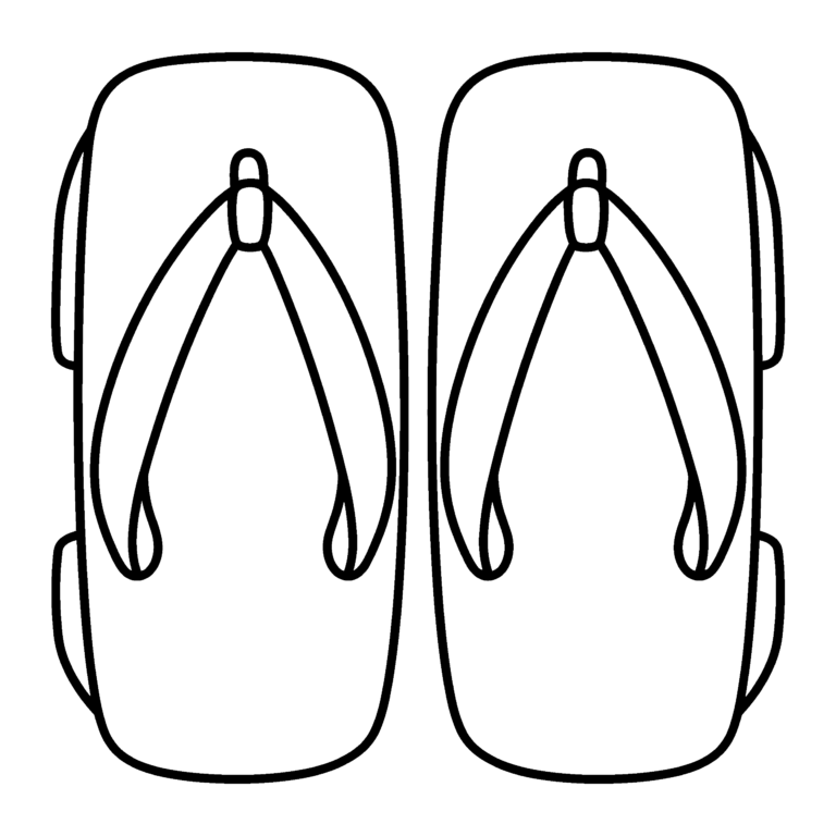 ぽっくりのイラスト（線画）｜壁面かざり用・背景透過PNG