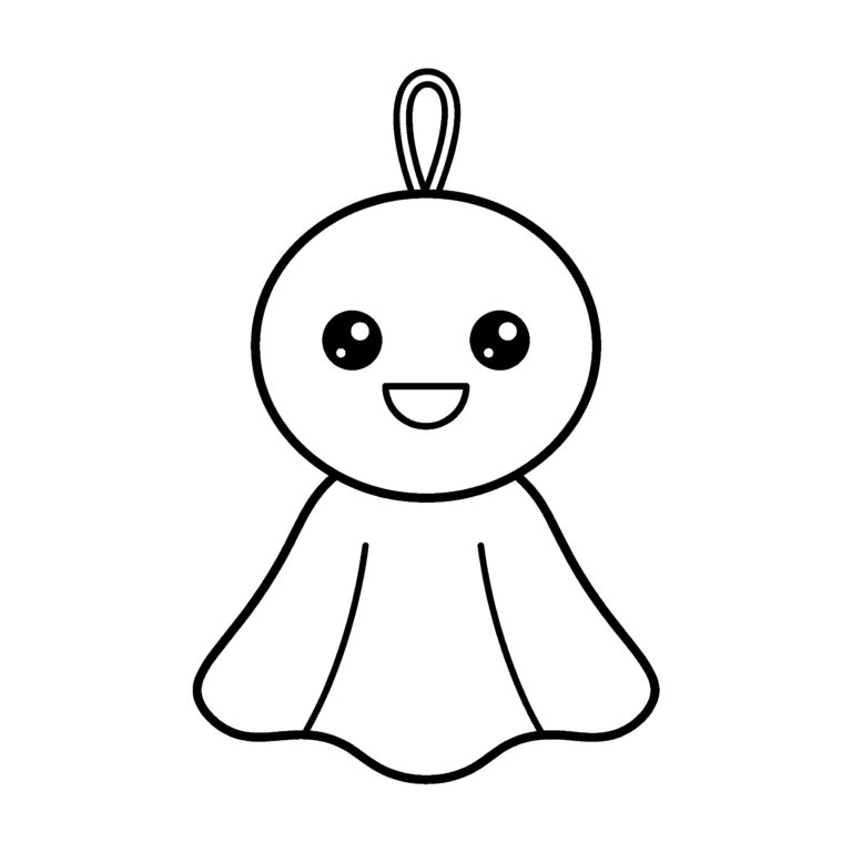 てるてるぼうずのイラスト（線画）｜壁面かざり用・背景透過PNG