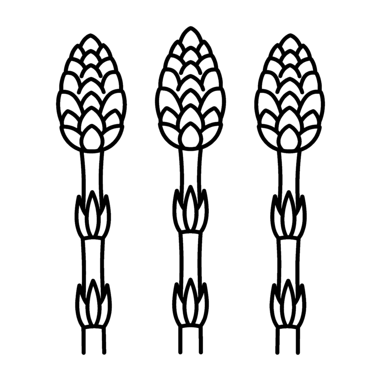 つくしのイラスト（線画）｜壁面かざり用・背景透過PNG