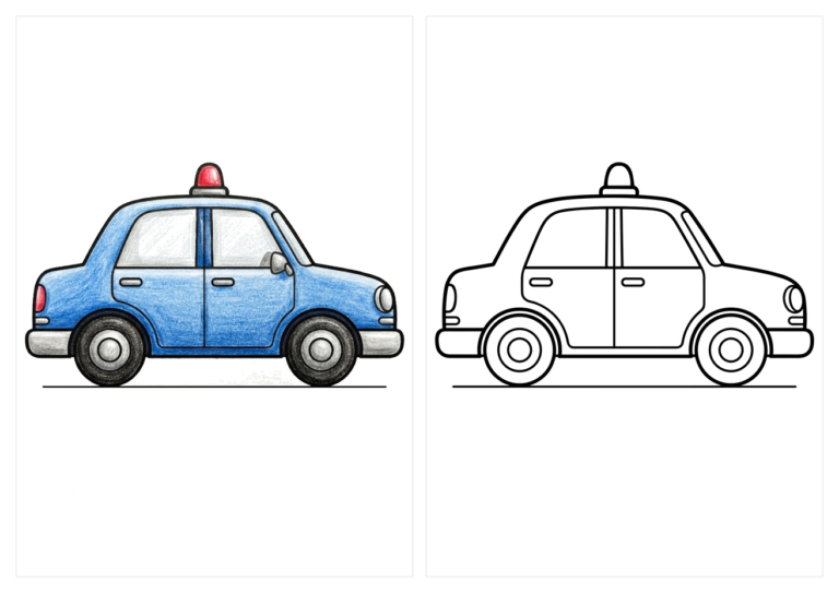 タクシーの塗り絵